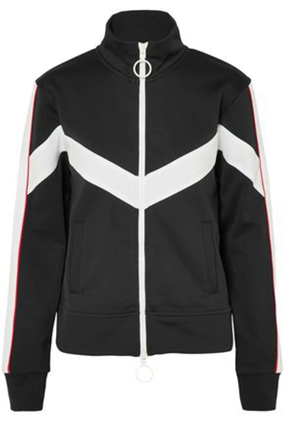 Shop Off-white ™ Woman Striped Satin-jersey Jacket Black