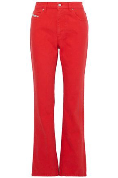 Shop Alexa Chung Alexachung Woman High-rise Bootcut Jeans Red