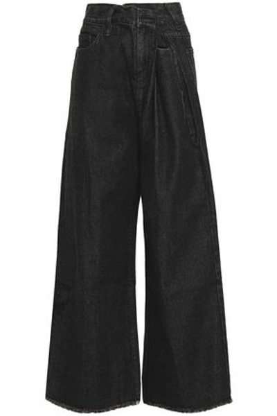 Shop Marc Jacobs Woman High-rise Wide-leg Jeans Black