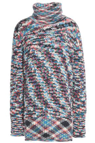 Shop Missoni Woman Crochet-knit Cashmere Turtleneck Sweater Multicolor