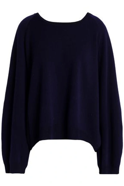 Shop Adam Lippes Woman Merino Wool Sweater Midnight Blue