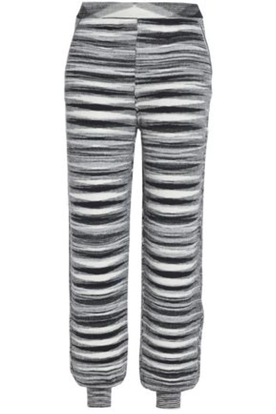 Shop Missoni Woman Jacquard-knit Cashmere And Silk-blend Track Pants Black