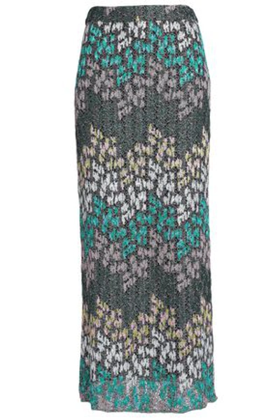 Shop Missoni Woman Metallic Crochet-knit Maxi Skirt Multicolor