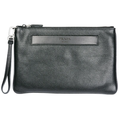 Shop Prada Men's Briefcase Document Holder Wallet In Black