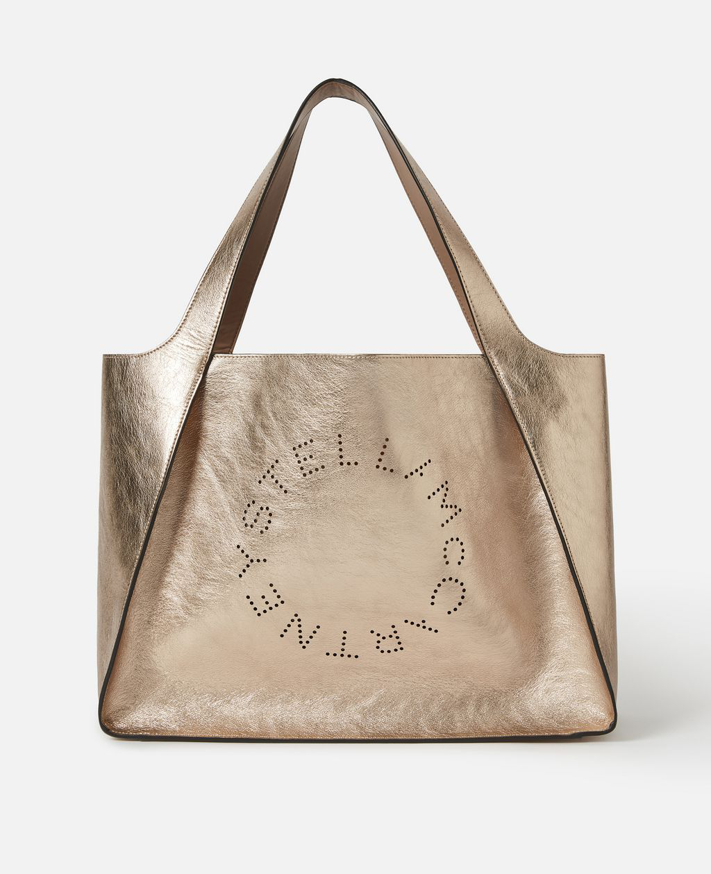 Stella Mccartney Metallic Logo Tote Bag In Rose Gold | ModeSens