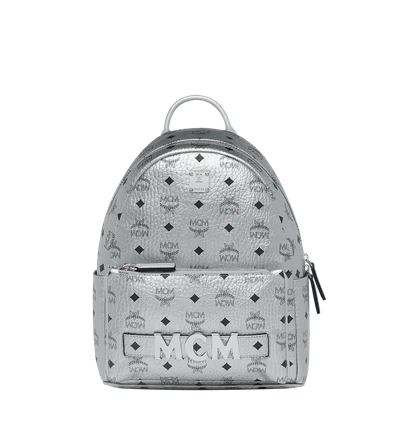 Shop Mcm Trilogie Stark Backpack In Visetos In Berlin Silver