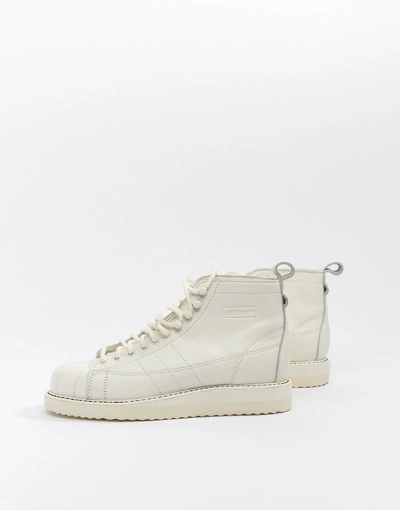 Shop Adidas Originals Superstar Boot Sneakers In Triple White - White