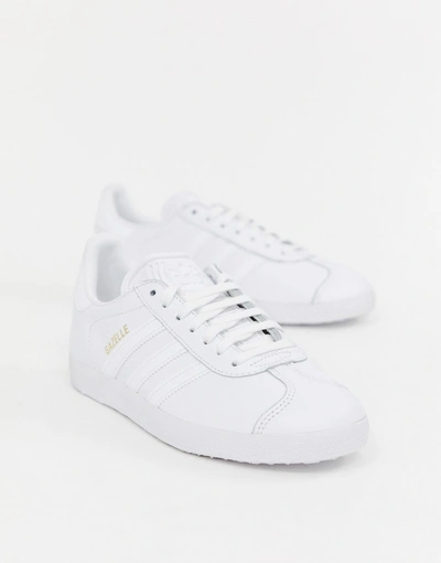 Shop Adidas Originals Gazelle Sneakers In White - White
