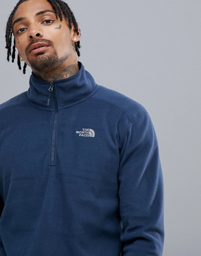 The North Face 100 Glacier 1/4 Zip Fleece In Navy - Navy | ModeSens