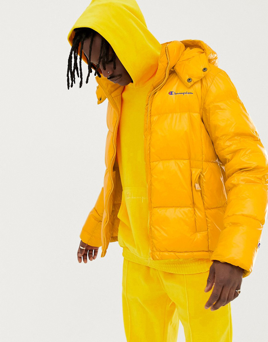 yellow champion windbreaker