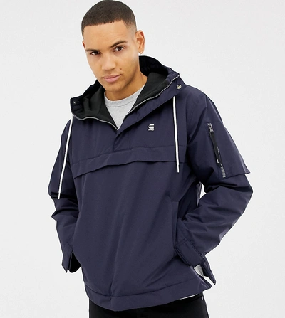 Shop G-star Rackam Hooded Anorak Jacket In Blue