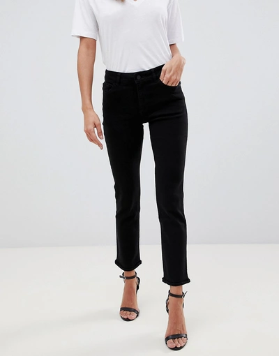 Shop Dl 1961 Mara Ankle Mid Rise Instasculpt Straight Leg Jean - Black