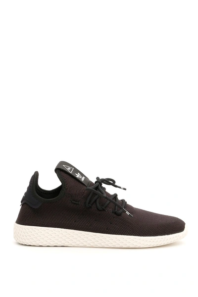 Shop Adidas Originals Pw Tennis Hu Originals Sneakers In Core Black Chalk White (black)