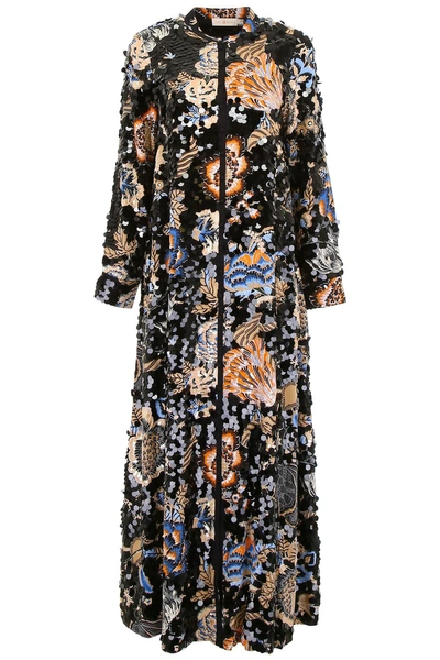 Shop Tory Burch Dress With Large Sequins In Midnight Happy Times