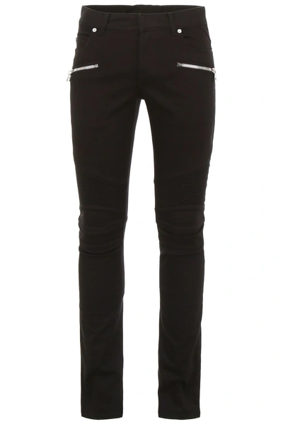 Shop Balmain Biker Jeans In Black|nero