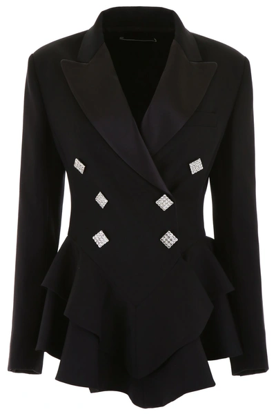 Shop Alessandra Rich Crystal-embellished Blazer In Black|nero