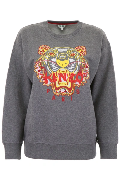 Shop Kenzo Dragon Tiger Sweatshirt In Gris Fonce|grigio
