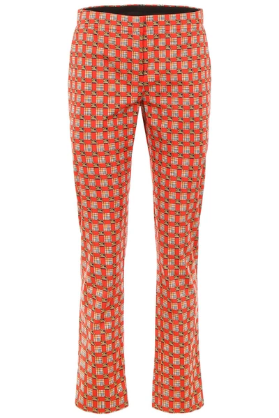 Shop Burberry Hanover Trousers In Bright Red Ip Pat (red)