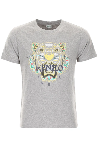 Shop Kenzo Dragon Tiger T-shirt In Gris Fonce|grigio