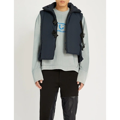 Shop A-cold-wall* Logo-print Cotton-jersey Sweatshirt In Grey