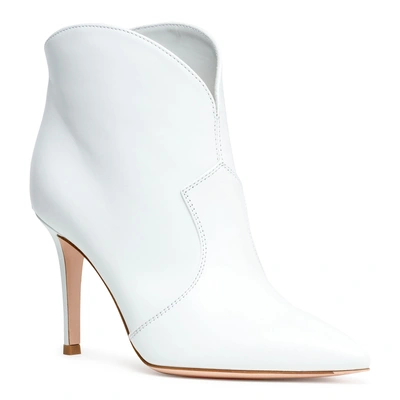 Shop Gianvito Rossi White Calf Leather Booties
