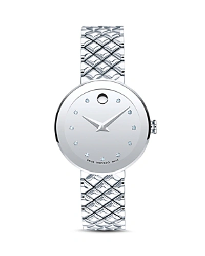 Shop Movado Sapphire Diamond Silver-tone Watch, 30mm
