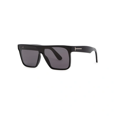 Shop Tom Ford Black Aviator-style Sunglasses