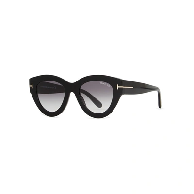 Shop Tom Ford Slater Black Cat-eye Sunglasses