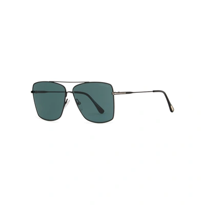 Shop Tom Ford Magnus Aviator-style Sunglasses In Black And Other