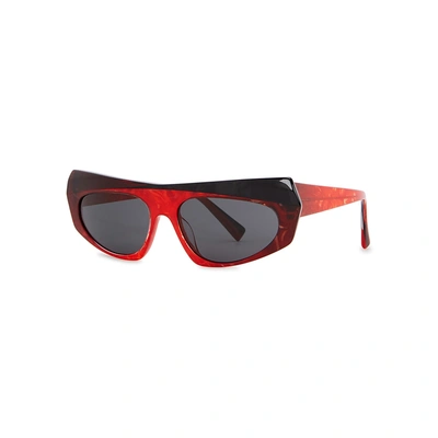 Shop Alain Mikli Pose Red Marbled Sunglasses