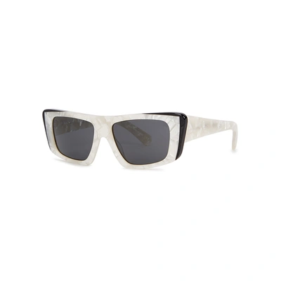 Shop Alain Mikli X Jeremy Scott Rectangle-frame Sunglasses In Black