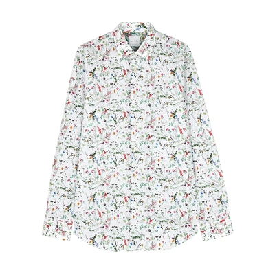 Shop Paul Smith Floral-print Cotton Shirt In White