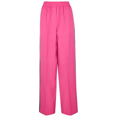 Shop Calvin Klein 205w39nyc Fuchsia Wide-leg Wool Trousers In Pink