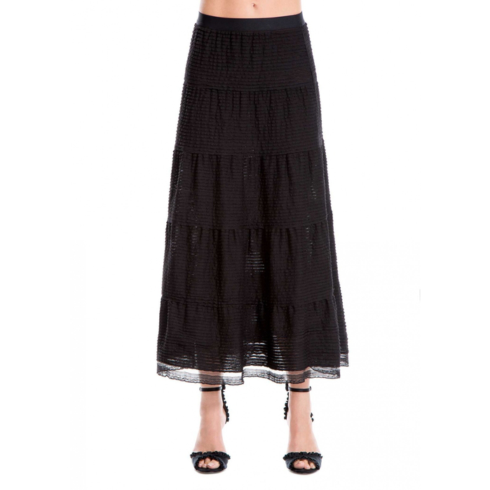 max studio tiered maxi skirt