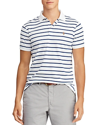 Shop Polo Ralph Lauren Striped Classic Fit Polo Shirt In White