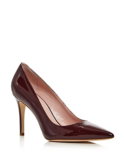 Shop Kate Spade New York Women's Vivian Patent Leather Pointed Toe Pumps In Deep Cherry