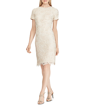 Ralph Lauren Lauren Floral Lace Dress In Cream/porcelain | ModeSens