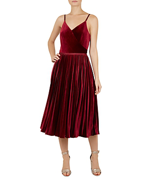 ted baker burgundy velvet dress