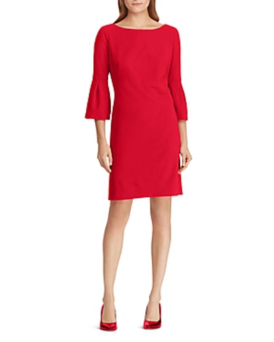 Shop Ralph Lauren Lauren  Petites Bell-sleeve Jersey Dress In Parlor Red