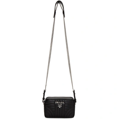 Shop Prada Black Quilted Diagramme Bag In F0633 Black