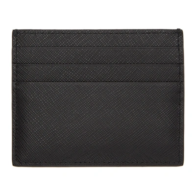 Shop Prada Black Saffiano Logo Card Holder In F0002 Black