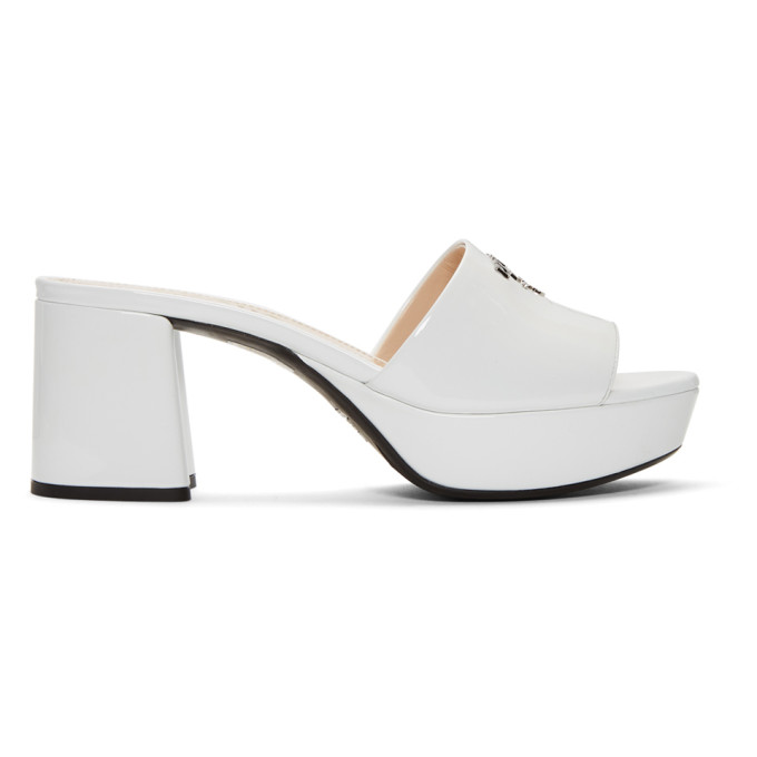 white platform mules