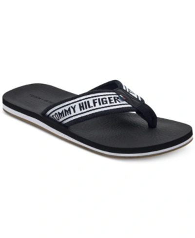 Shop Tommy Hilfiger Men's Doland Flip Flops Men's Shoes In Black