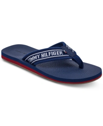 Shop Tommy Hilfiger Men's Doland Flip Flops Men's Shoes In Dark Blue