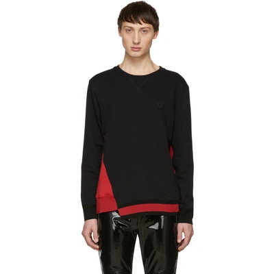 Shop Alexander Mcqueen Black And Red Panelled Sweatshirt In 1000 Black