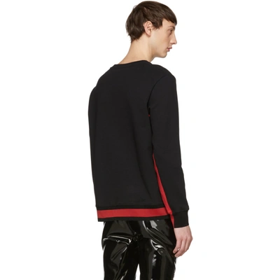 Shop Alexander Mcqueen Black And Red Panelled Sweatshirt In 1000 Black