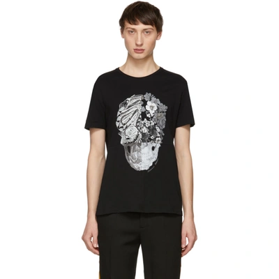 Shop Alexander Mcqueen Black Patchwork Skull T-shirt In 0901 Bk/mix