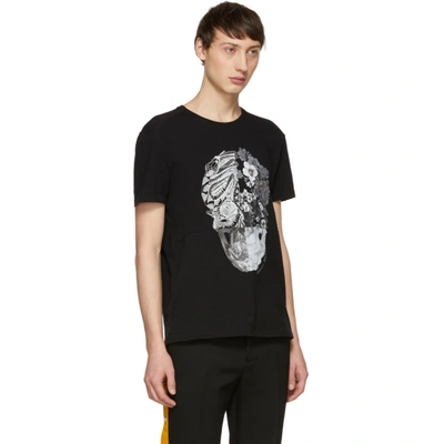 Shop Alexander Mcqueen Black Patchwork Skull T-shirt In 0901 Bk/mix