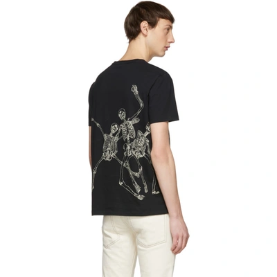 Shop Alexander Mcqueen Black Dancing Skeletons T-shirt In 0901 Bk/mix