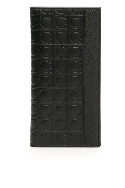 Shop Ferragamo Vertical Gancio Wallet In Black (black)